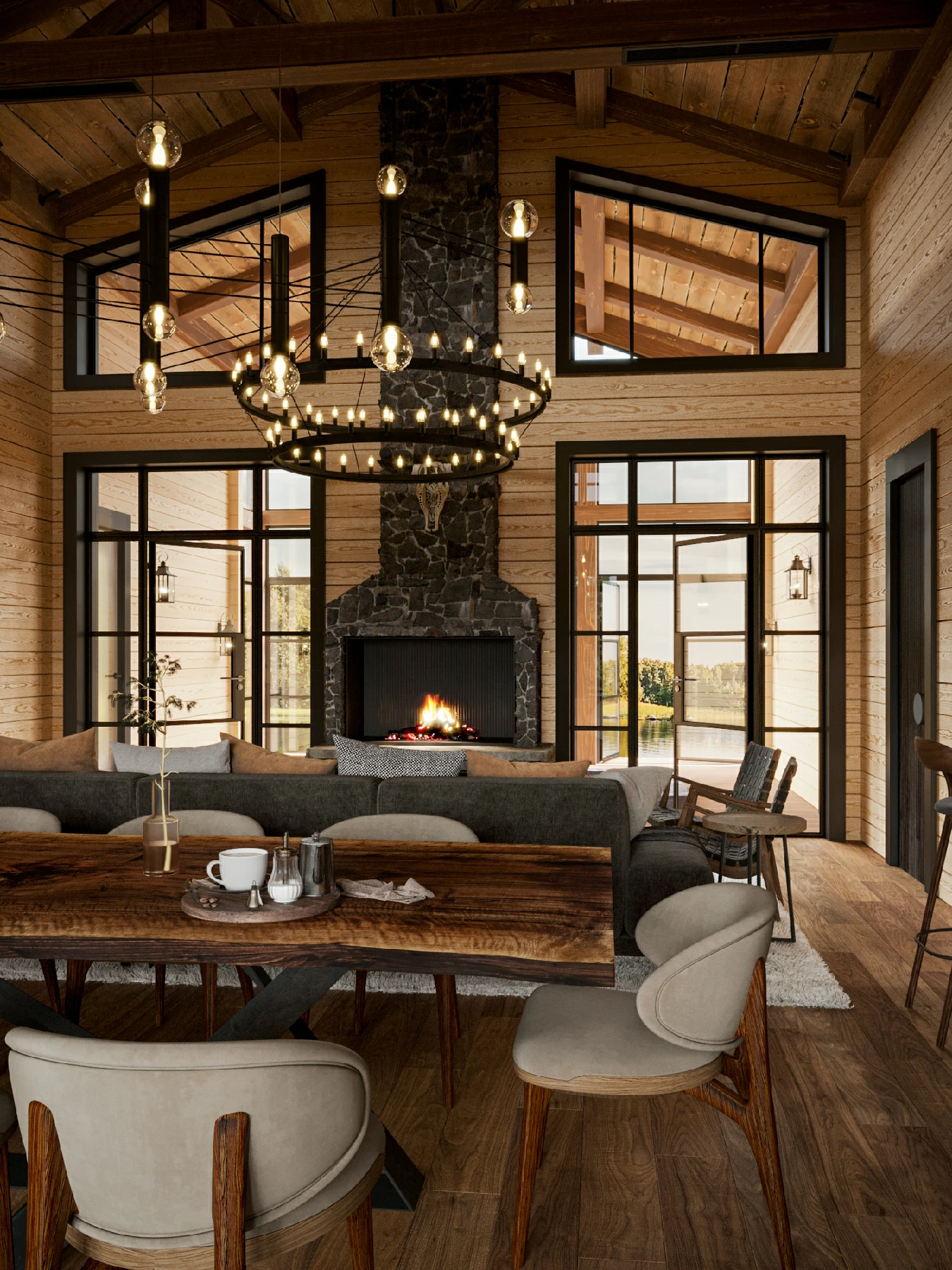 Уединённый дом у озера