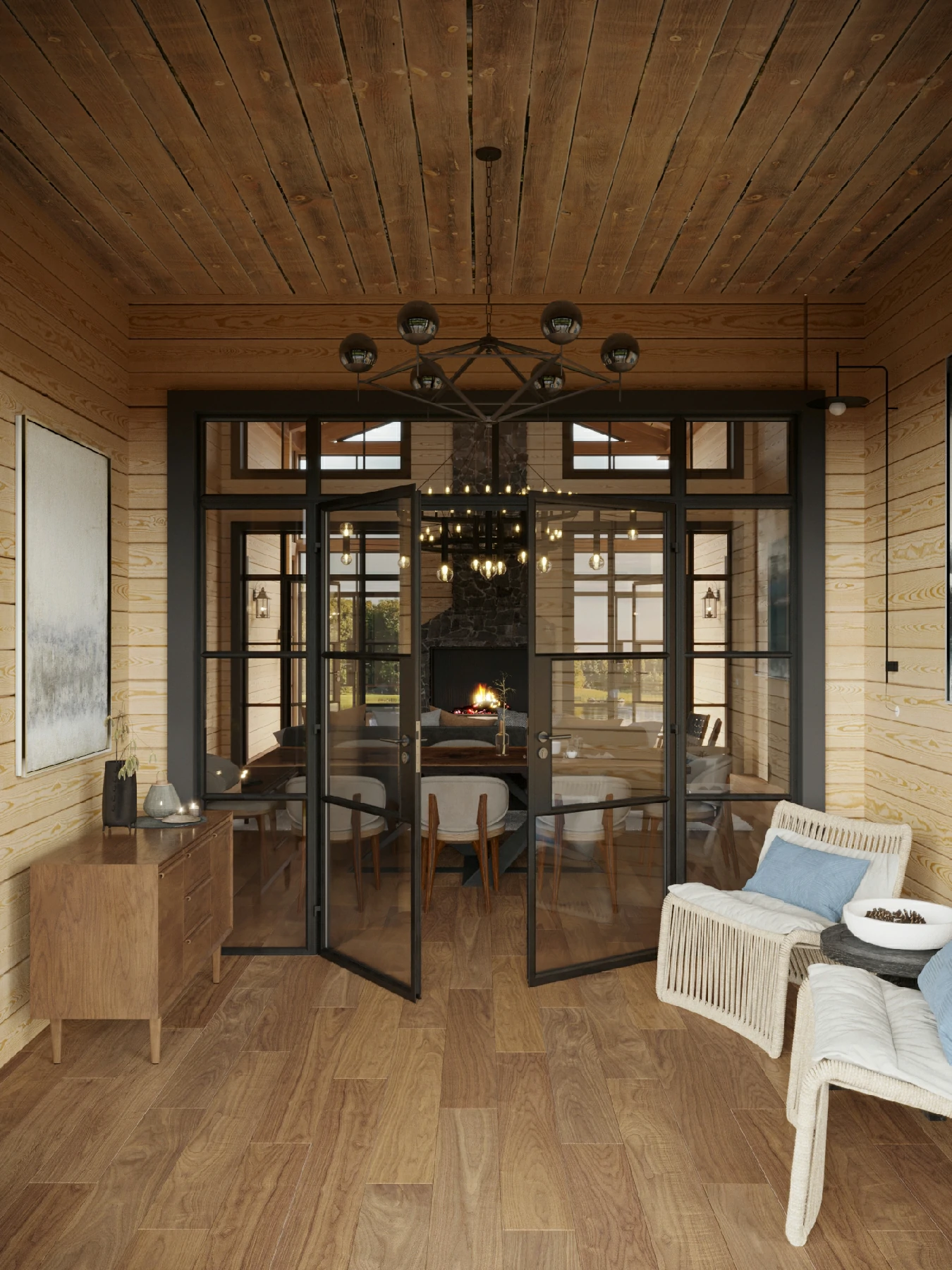 Уединённый дом у озера